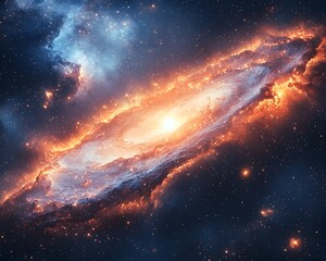 Wall Mural - cosmic galaxy with swirling nebulae and distant stars