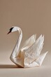 © Dina - Elegant origami swan sculpture showcasing intricate folds and delicate textures in soft lighting