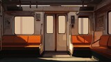 Urban subway rail transit, abstract illustration