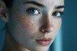 © Abdul - A highly detailed macro shot of a young woman cheek with freckles pores and tiny hairs illuminated with