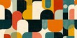 © Oksana - Bright abstract baohaus style pattern of rounded shapes for websites and blogs with modern and dynamic retro - background or banner.