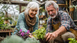 © osagvsa - Senior couple gardening together feeling content