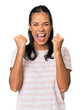 © Asier - Young Filipina woman cheering carefree and excited. Victory concept.