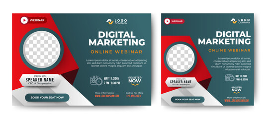 Wall Mural - vector of digital marketing live webinar and corporate social media post template.