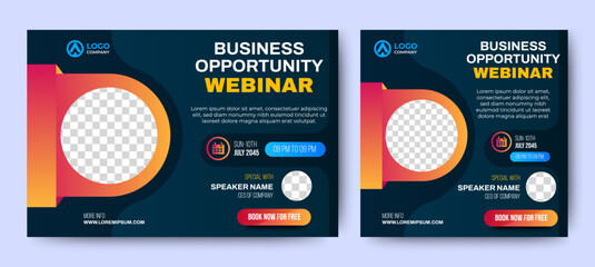 Wall Mural - online seminar marketing webinar social media banner template design