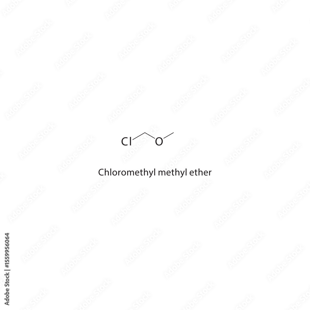 Chloromethyl methyl ether skeletal structure. Halogenated Ether ...