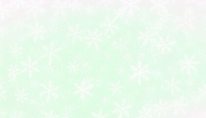 Wall Mural - Sparkling snowflakes on a serene mint green background, winter wonderland image