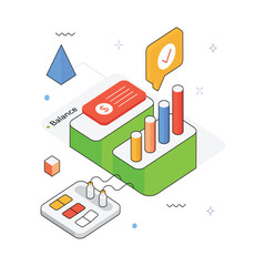 Wall Mural - Analytics Dashboard Vector isometric Illustration. EPS 10 file