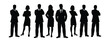 © clickarts - Team of office colleagues standing in a row vector silhouette