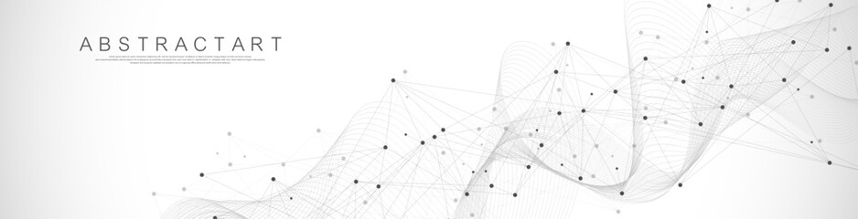 Wall Mural - global network connection concept. big data visualization. social network communication in the globa