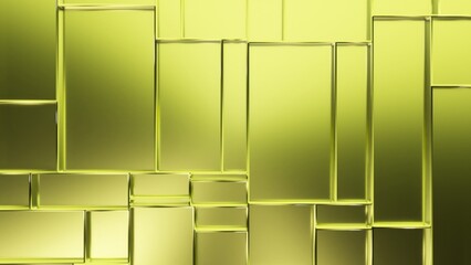 Wall Mural - green geometric shapes moving dynamically across digital backdrop, forming rhythmic pattern with rec