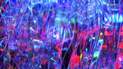 Wall Mural - vibrant neon shapes flowing and undulating, generating mesmerizing abstract visual landscape with dy