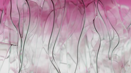 Wall Mural - smooth pink and green gradient lines flow and undulate gracefully against a clean white background, 