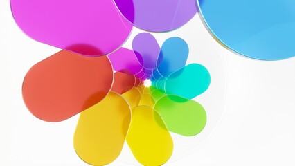 Wall Mural - transparent colorful ovals rotating dynamically, generating mesmerizing spiral pattern with vibrant 