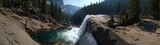Majestic waterfall adventure yosemite national park hdr 360 degrees hdri