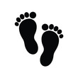 © Md - Footprints in Silhouette Symbolizing Journey and Innocence Isolated on White Background Displaying Childlike Simplicity and Evoking Memories of Barefoot Adventures