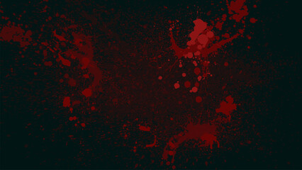 Wall Mural - a dark background splashed with red blood-like scattering.