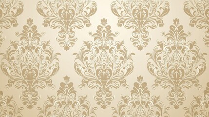 elegant beige damask pattern background vector illustration in classical decorative style for commer