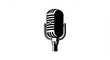 © Sohail - Black and White Vintage Studio Microphone Vector Graphic Icon Isolated on White