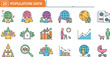 © Zelish - Population statistics data analysis demographic growth rate charts and global population vector icons set