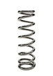 © Seanghai - A shiny metal compression spring is isolated on a black background, showcasing its coiled design and industrial strength.