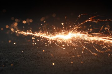 Wall Mural - a sparkler light trail captured with motion blur against a dark night background.