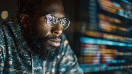 Man coding night