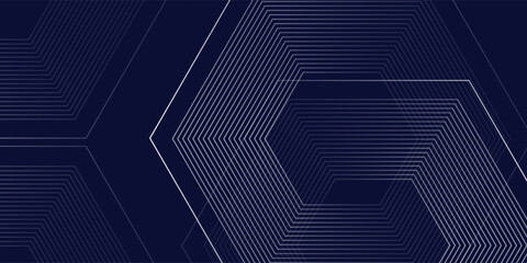 Wall Mural - Modern blue background blue andwhite gradation. Hexagon effect style simple design good art absract  nice line