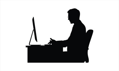modern computer programmer silhouette with glowing circuit board elements