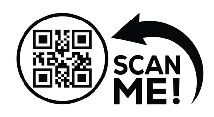 scan qr code icon. digital scanning qr code. qr code scan for smartphone. scan here text on top of t