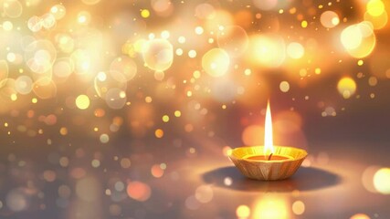 Wall Mural - A single lit candle placed on top of a table with a simple and elegant setup