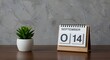 © Riyan - September 14th Desk Calendar with Succulent Plant