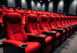 © starush - Rows of plush red theater seats arranged in a modern cinema or auditorium setting
