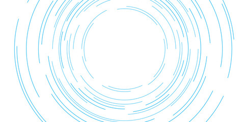 Wall Mural - blue minimal circular abstract dynamic lines isolated on white background. future technology banner 