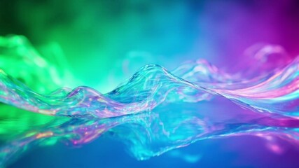 Wall Mural - Abstract Neon Waves: Dive into a mesmerizing world of vibrant colors and flowing forms with this captivating abstract image. The neon hues dance across the frame.