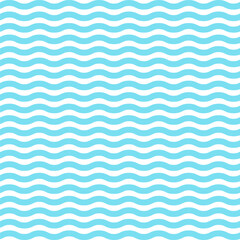 Wall Mural - Seamless pattern with waves.Blue wave repeat pattern.Curve wavy line isolated on white background.Sea waves water background.Vector graphic abstract illustration.