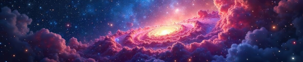 Wall Mural - Mesmerizing Cosmic Swirl Nebulae and Galaxies Illustrating the Vastness of Space ? Perfect for Science, Astronomy, and Space Exploration Projects