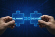 © tonstock - Connecting the stage planning with execution symbolizes the essential for successful business processes