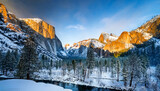 the winter landscape of yosemite national park california usa