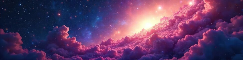Wall Mural - Celestial Canvas Swirling Nebulae Paint a Divine Masterpiece Across the Infinite Expanse of Space, showcasing vibrant cosmic dust and breathtaking otherworldly hues.