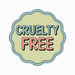 © Irina - Cruelty-free badge illustration in pastel colors with decorative design
