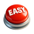 © Render Alchemy  - Red button with the word easy isolated on transparent background