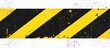 © Kawasan - Yellow and black diagonal striped caution tape with distressed texture