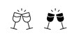© mattbadal - Festive cheers toast icon set for celebrations, parties, and special occasions. Ideal for happiness, success, and social events.