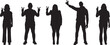 © Curto - Vector; silhouette of a group of women showing the victory sign