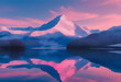 © MobiWall - Mountain reflects in lake at dusk. Use for travel, design, or as background.