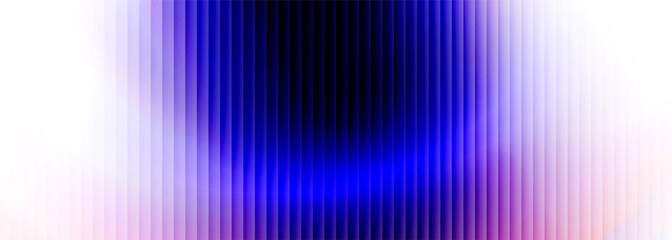 Wall Mural - White and purple abstract modern wide ribbed banner. Vector illustration background with bright gradient
