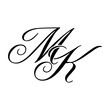 © Edides - Elegant MK Monogram Logo in Black Script – Luxury Calligraphy Initial Design on White Background