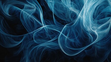 Canvas Print - dark blue flowy lines, minimalistic
