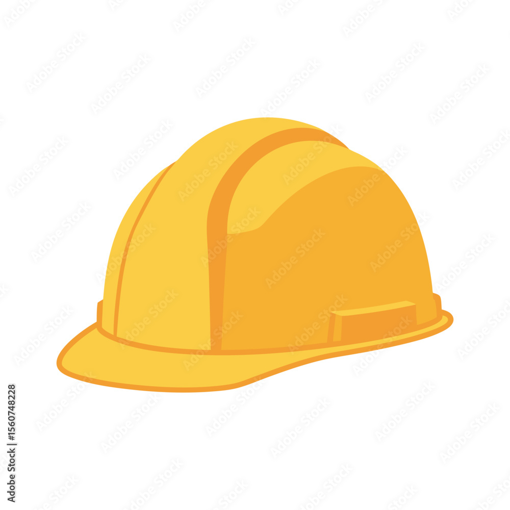 Construction Safety Yellow Hard Hat Flat Design Vector Illustration ...